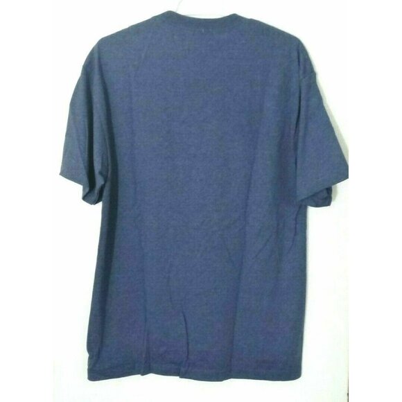 St. Johns Bay Salmon Springs Lodge Men's Graphic Tee Fishing Navy Blue Sz Medium - Picture 3 of 4